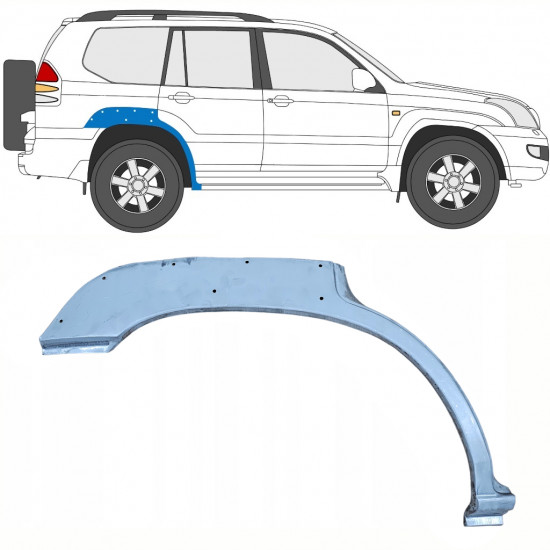 Reparaturni lim stražnjeg blatobrana s otvorom za Toyota Land Cruiser 2003-2010 / Desno 10212