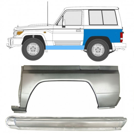 Lim praga + stražnjeg blatobrana za Toyota Land Cruiser 1984-1993 / Lijevo / Set 11479