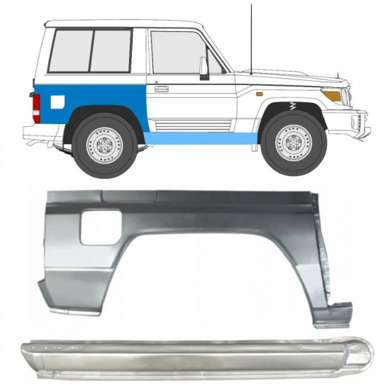 Lim praga + stražnjeg blatobrana za Toyota Land Cruiser 1984-1993 / Desno / Set 11478