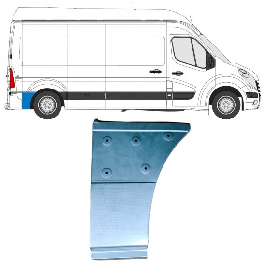 Donji dio reparaturnog lima stražnjeg blatobrana iza kotača za Renault Master 2010- / Desno 12852