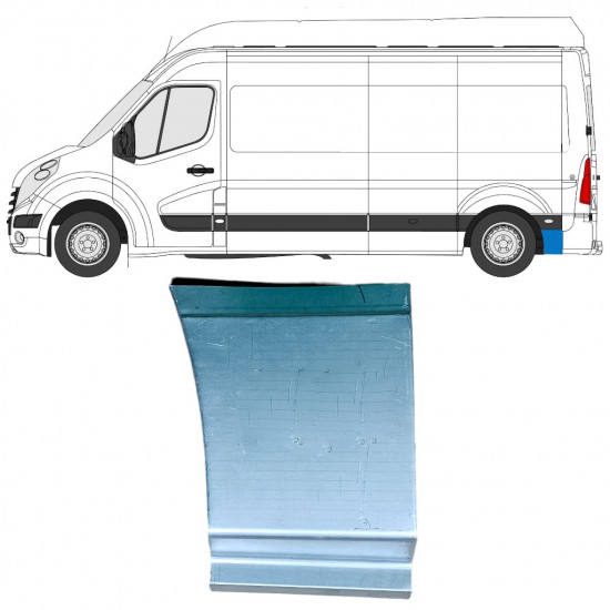 Donji dio reparaturnog lima stražnjeg blatobrana iza kotača za Renault Master 2010- / Lijevo 12851