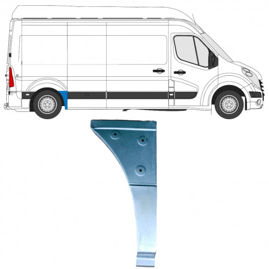 Prednji dio reparaturnog lima stražnjeg blatobrana za Renault Master 2010- / Desno 12848