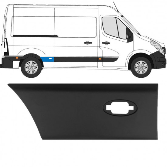 Bočna letvica stražnjeg blatobrana sa svjetlom za Renault Master 2010- / L2 / Desno 10930