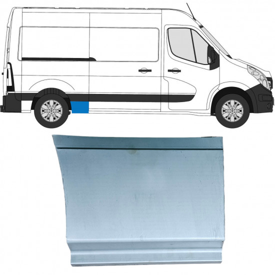 Donji prednji dio reparaturnog lima stražnjeg blatobrana za Renault Master 2010- / Desno 12842