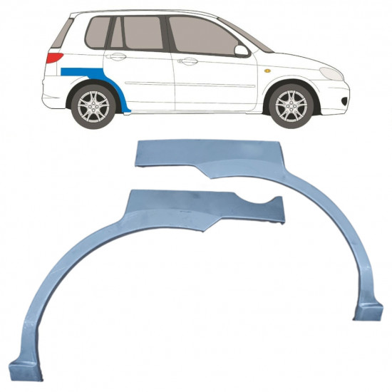 Reparaturni lim stražnjeg blatobrana za Mazda 2 2003-2007 / Lijevo+Desno / Set 10397