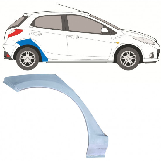 Reparaturni lim stražnjeg blatobrana za Mazda 2 2007-2014 / Desno 12639