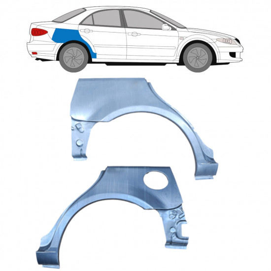 Reparaturni lim stražnjeg blatobrana za Mazda 6 2002-2008 / Lijevo+Desno / HATCHBACK / Set 9165