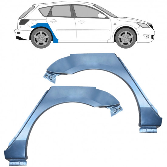 Reparaturni lim stražnjeg blatobrana za Mazda 3 BK 2003-2009 / Lijevo+Desno / Set 10528