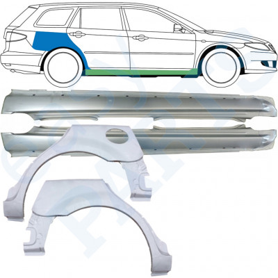 Lim praga + stražnjeg blatobrana za Mazda 6 2002-2008 / COMBI / Set 10538