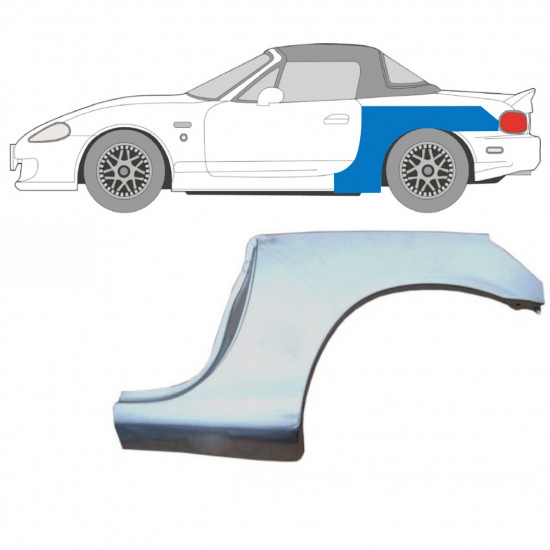 Veliki reparaturni lim stražnjeg blatobrana za Mazda MX-5 1998-2005 NB / Lijevo 9328