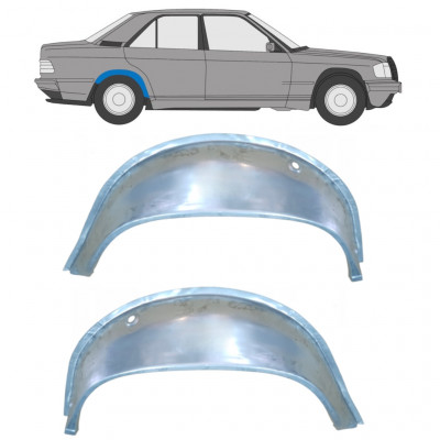 Unutarnji reparaturni lim stražnjeg blatobrana za Mercedes 190 1982-1993 / Lijevo+Desno / Set 9837