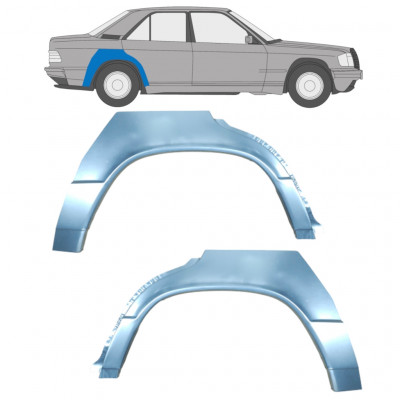 Reparaturni lim stražnjeg blatobrana za Mercedes 190 1982-1993 / Lijevo+Desno / Set 9506