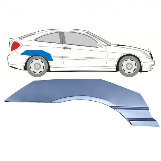 Gornji dio reparaturnog lima stražnjeg blatobrana za Mercedes CL203 2000-2008 / Desno 8000