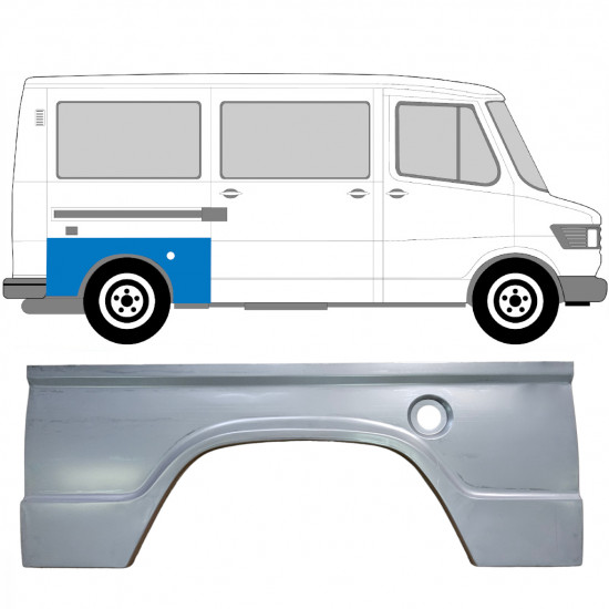 Reparaturni lim stražnjeg blatobrana za Mercedes T1 1977-1996 / Desno 5174