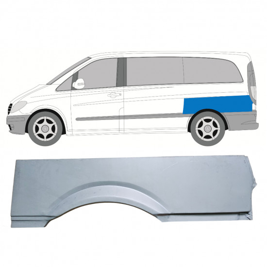 Reparaturni lim stražnjeg blatobrana za Mercedes Vito 2003- / SWB / Lijevo 8284