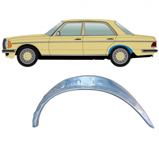 Unutarnji reparaturni lim stražnjeg blatobrana za Mercedes W123 1975-1985 / Lijevo 8037