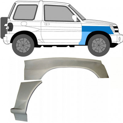 Reparaturni lim prednjeg blatobrana za Mitsubishi Pajero Pinin 1998- / Desno / Set 10055