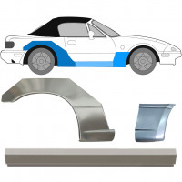 Lim praga + prednjeg i stražnjeg blatobrana za Mazda MX-5 1989-1998 / Desno / Set 12580