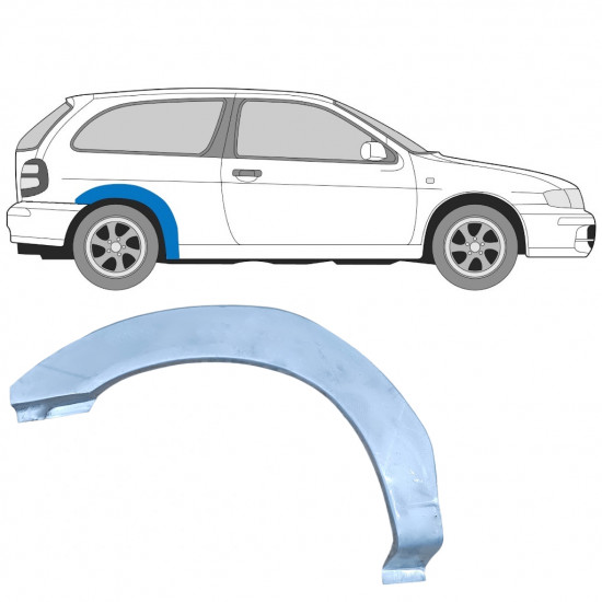 Reparaturni lim stražnjeg blatobrana za Nissan Almera 1995-2000 / Desno 7289