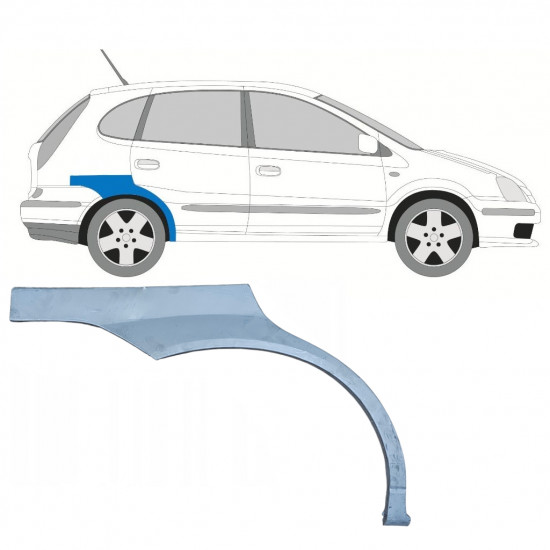 Reparaturni lim stražnjeg blatobrana za Nissan Almera Tino 2000-2006 / Desno 7436