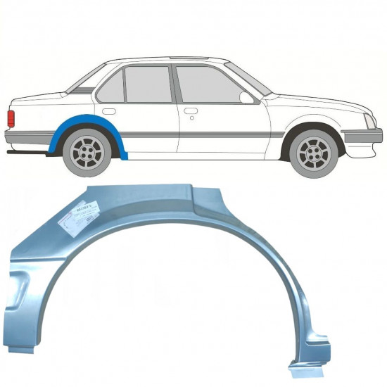 Reparaturni lim stražnjeg blatobrana za Opel Ascona C / Vauxhall Cavalier 1981-1988 / Desno 7293