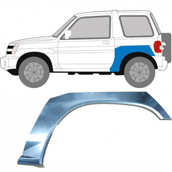 Reparaturni lim stražnjeg blatobrana za Mitsubishi Pajero Pinin 1998-2007 / Lijevo 5522