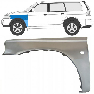 Reparaturni lim prednjeg blatobrana za Mitsubishi Pajero Sport 1996-2008 / Lijevo / Set 8543