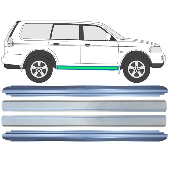 Unutarnji + vanjski lim praga za Mitsubishi Pajero Sport 1996-2008 / Lijevo+Desno / Set 14874