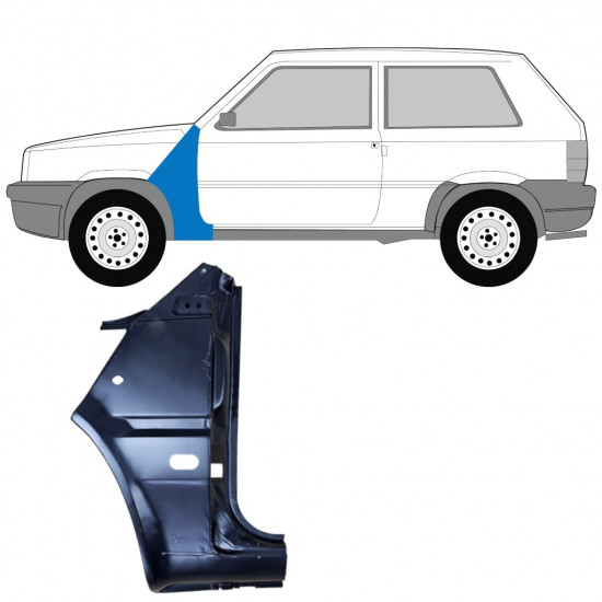 Reparaturni lim prednjeg blatobrana za Fiat Panda 1980-2002 / Lijevo 11812