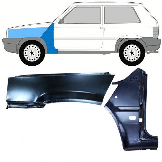 Reparaturni lim prednjeg blatobrana za Fiat Panda 1980-2002 / Lijevo / Set 11817