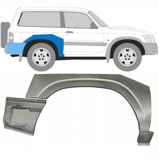 Reparaturni lim stražnjeg blatobrana za Nissan Patrol 1997-2009 / Desno / Set 10798