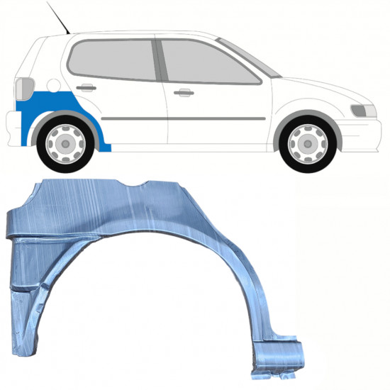 Donji dio reparaturnog lima stražnjeg blatobrana za VW Polo 1994-1999 / Desno 10194