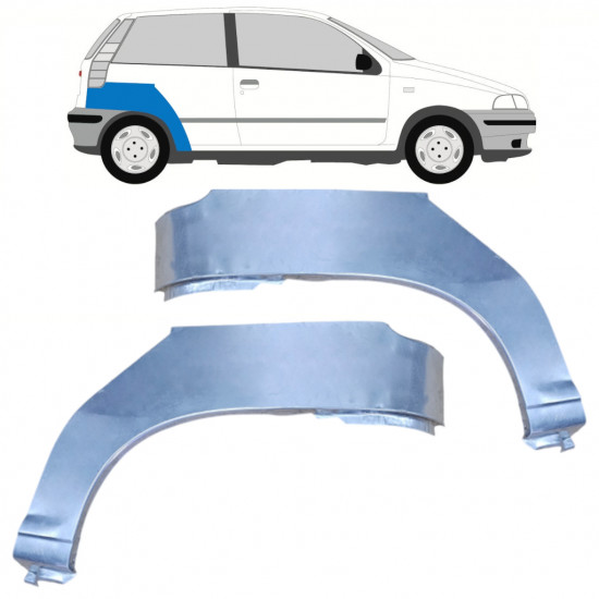 Reparaturni lim stražnjeg blatobrana za Fiat Punto 1 1993-1999 / Lijevo+Desno / Set 9684