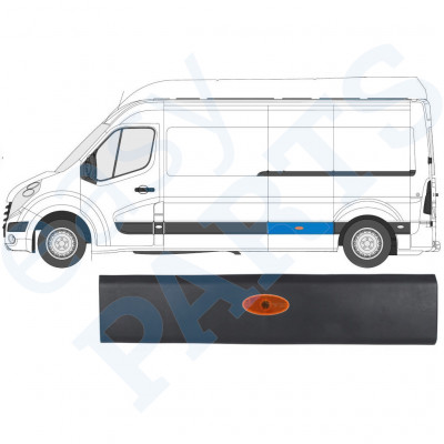 Bočna letvica sa svjetlom za Renault Master 2010- / LWB / Lijevo /  10549