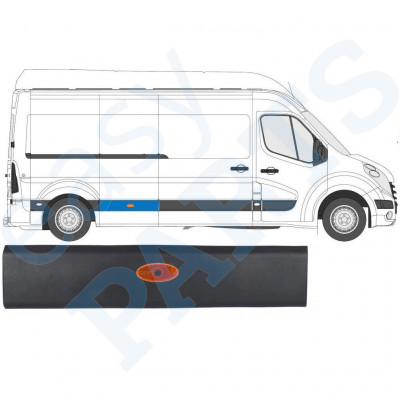 Bočna letvica sa svjetlom za Renault Master 2010- / LWB / Desno /  10548