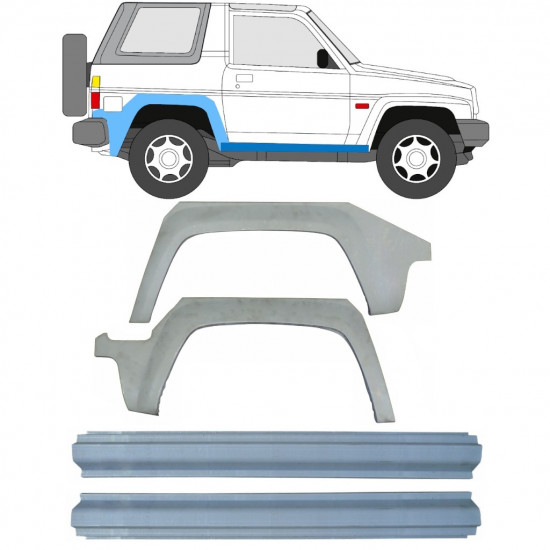 Lim praga + stražnjeg blatobrana za Daihatsu Fourtrak Rocky 1985-1993 / Lijevo+Desno / Set 9508