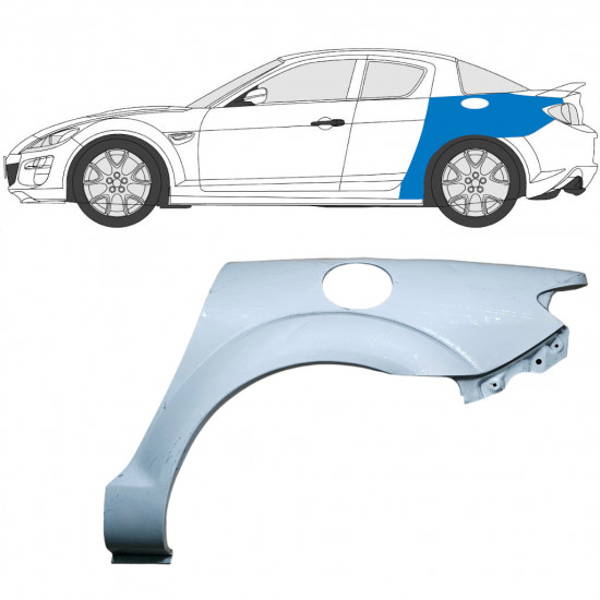 Reparaturni lim stražnjeg blatobrana za Mazda RX8 2003-2012 / Lijevo 6702