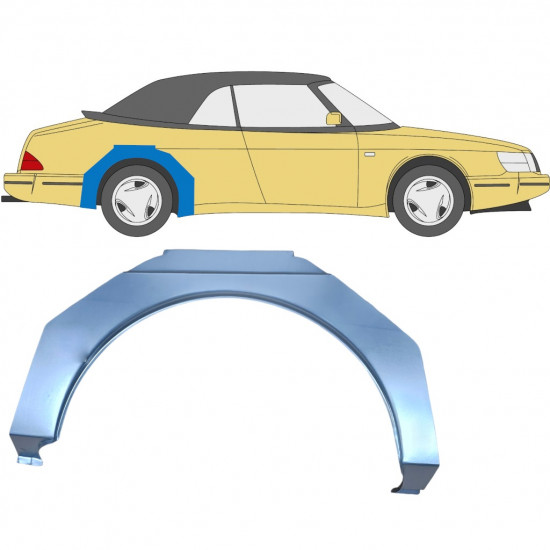 Reparaturni lim stražnjeg blatobrana za Saab 900 1978-1995 / Desno 6981