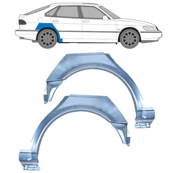 Reparaturni lim stražnjeg blatobrana za Saab 900 1994-1998 / Lijevo+Desno / Set 10586