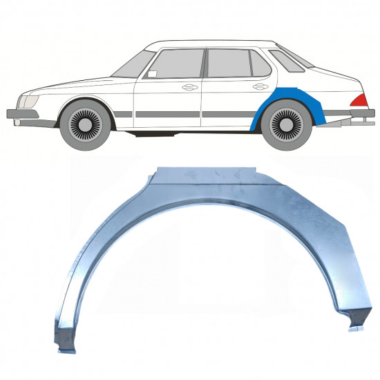 Reparaturni lim stražnjeg blatobrana za Saab 900 1978-1995 / Lijevo 11044