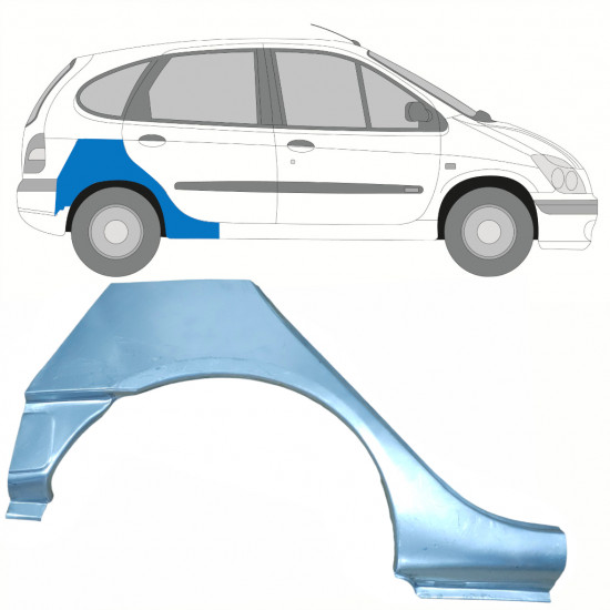 Reparaturni lim stražnjeg blatobrana s pragom za Renault Scenic 1995-2003 / Desno 8405