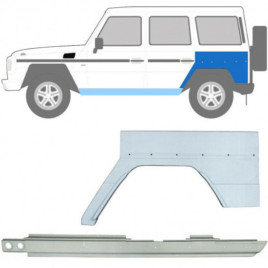 Lim praga + stražnjeg blatobrana za Mercedes G-Class 1992- / Lijevo / Set 10010