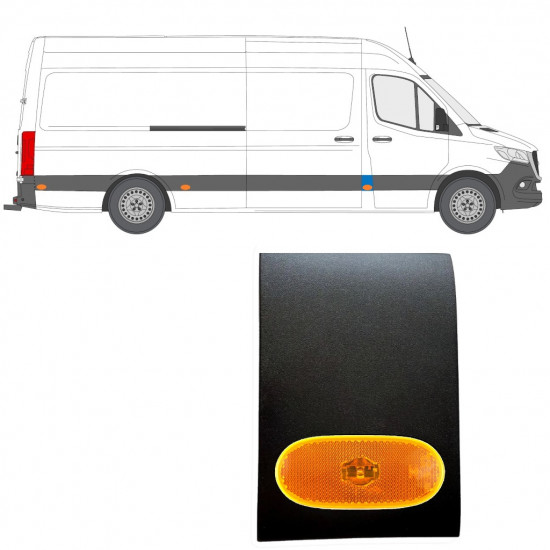 Bočna obloga prednjeg stupa sa svjetlom za Mercedes Sprinter 2018- / Desno / Set 12962