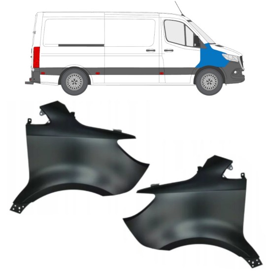 Prednji blatobran za Mercedes Sprinter 2018- / Lijevo+Desno / Set 14941