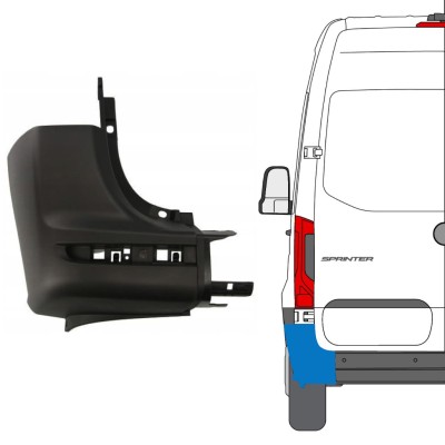 Kut stražnjeg branika za Mercedes Sprinter 2018- / Lijevo 14944