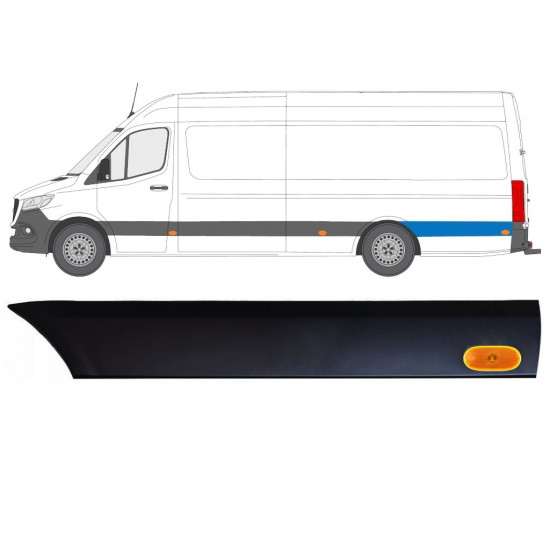 Bočna letvica stražnjeg blatobrana sa svjetlom za Mercedes Sprinter 2018- / Lijevo / Set 12971