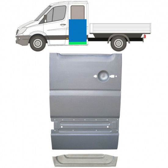 Unutarnji + vanjski reparaturni lim stražnjih vrata za Mercedes Sprinter 2006- Dvostruka kabina / Lijevo 11715