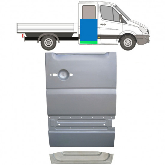 Unutarnji + vanjski reparaturni lim stražnjih vrata za Mercedes Sprinter 2006- Dvostruka kabina / Desno 11714