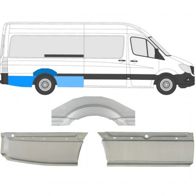 Reparaturni lim stražnjeg blatobrana za Mercedes Sprinter 2006- / LWB / Desno / Set 8717