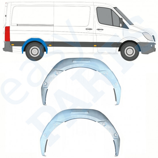 Unutarnji reparaturni lim stražnjeg blatobrana za Mercedes Sprinter 2006- / Lijevo+Desno / Set 10114